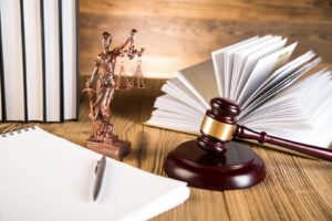 Gavel, desk and documents involved in removing a Conservator