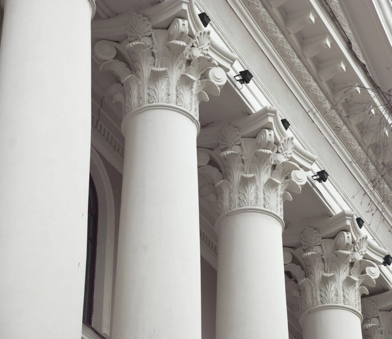 close up of ancient looking columns